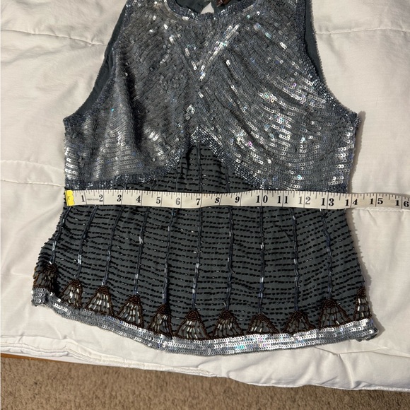 Sequined beaded handsewn silk top - Picture 9 of 10